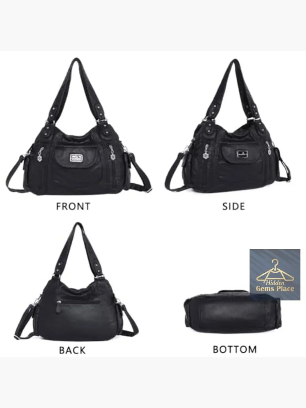 Large Hobo Shoulder Bag Faux Leather Tote Satchel Purse Women